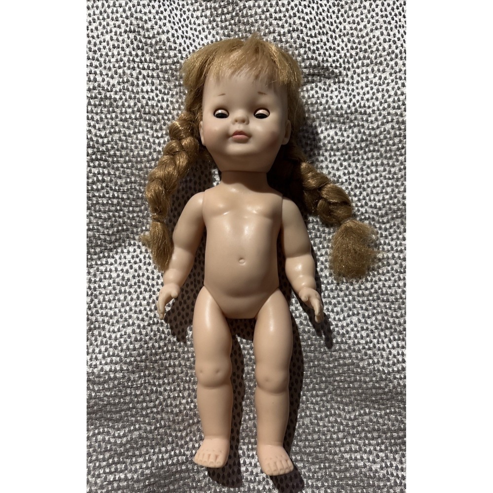 1964 Vogue Littlest Angel Doll Sleep Eyes 11" Braided Pigtails No Clothes